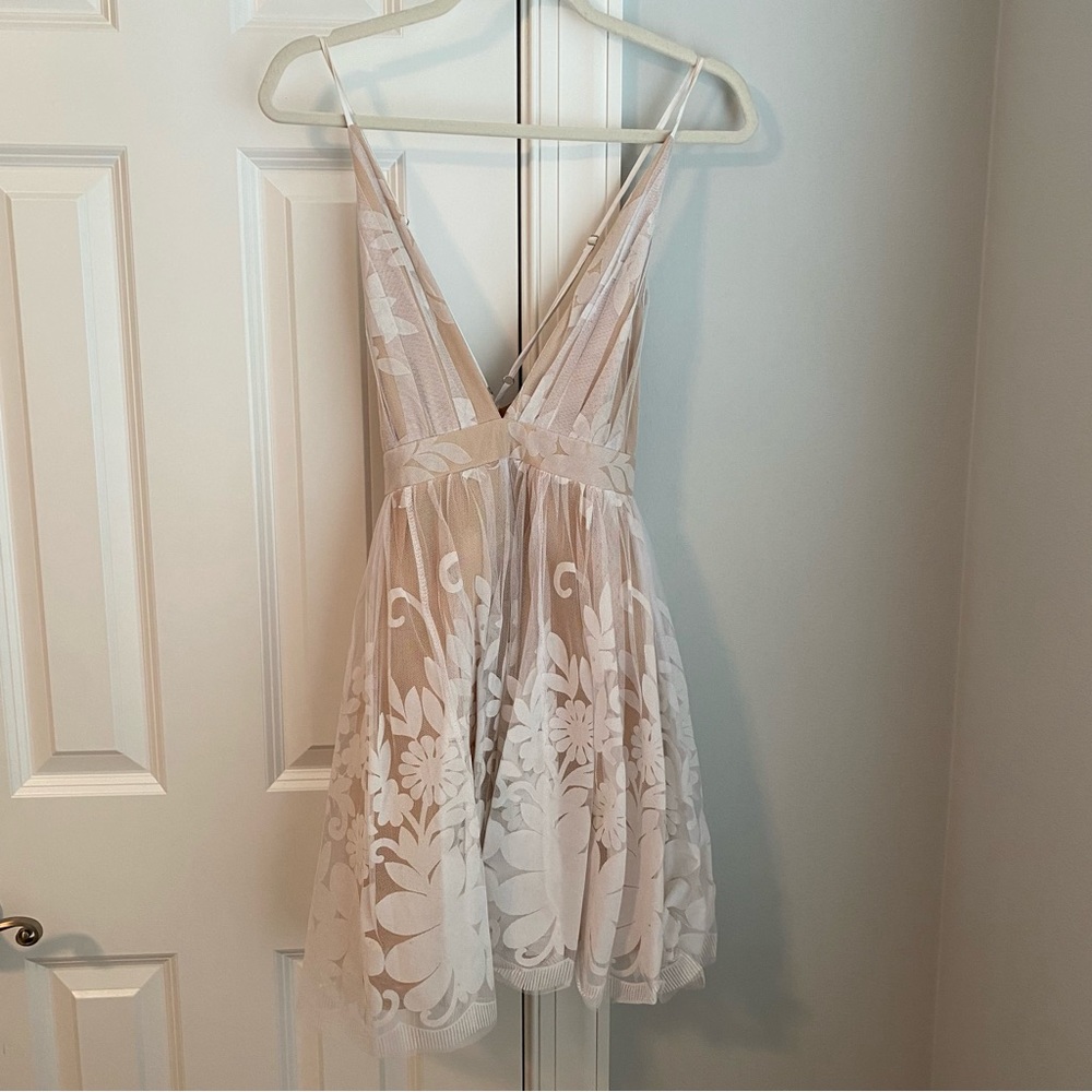 White and beige dress